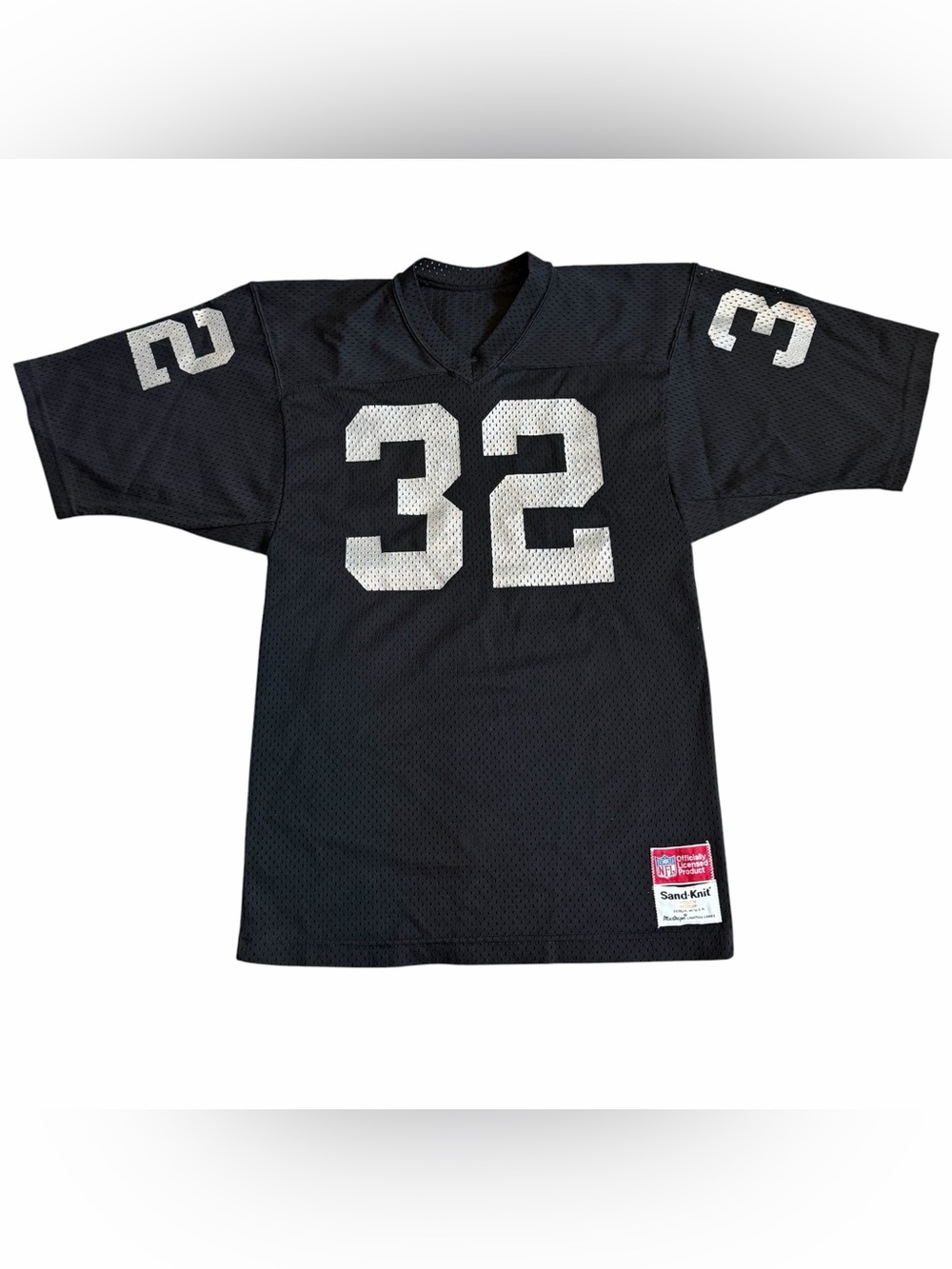 VTG 80s Marcus Allen #32 LA Raiders Sand Knit NFL Jersey Sz Youth M Black EUC